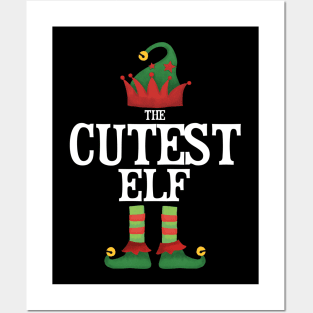 Cutest Elf Matching Family Group Christmas Party Pajamas Posters and Art